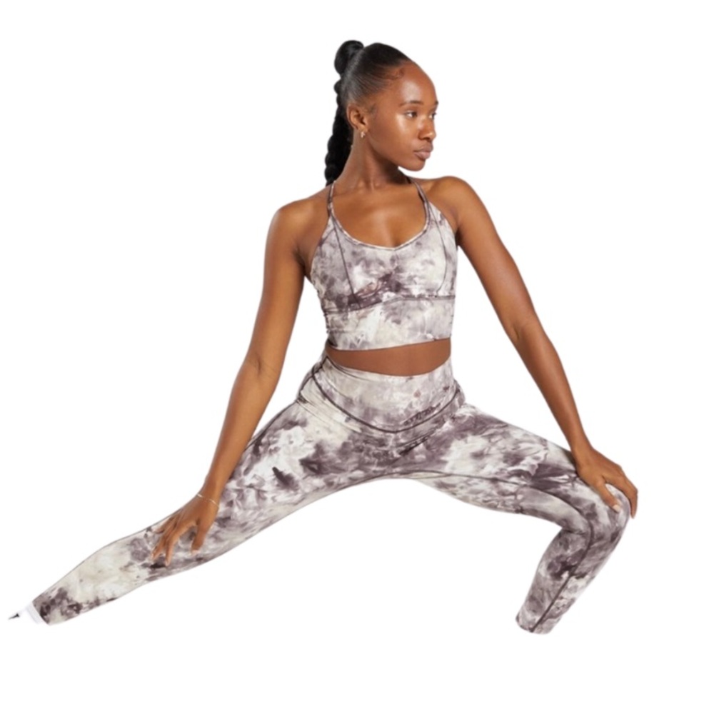 Longline support bra and leggings set, brown size M